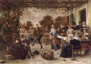 Jan Steen Dancing couple on a terrace painting